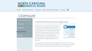 Check the Status of a License Application