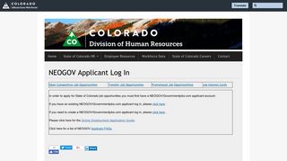 NEOGOV Applicant Log In | DHR - Colorado.gov