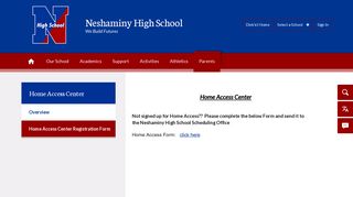 Home Access Center Registration Form - Neshaminy School District