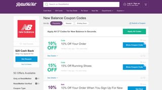 $10 Off New Balance Promo Code, Coupons 2019 - RetailMeNot