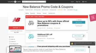50% Off New Balance Promo Code and Coupons - February 2019