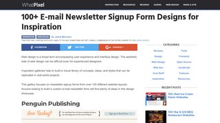 100+ E-mail Newsletter Signup Form Designs for Inspiration - WhatPixel