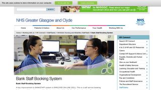 Bank Staff Booking System - NHS Greater Glasgow and Clyde