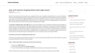 How to Fix Norton's Ongoing Online Vault Login Issues? - norton.com ...