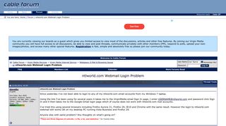 ntlworld.com Webmail Login Problem - Cable Forum