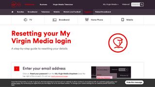 Resetting your My Virgin Media Login | Virgin Media Ireland