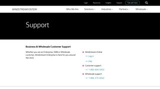Support - Enterprise, SMB & Wholesale | Windstream Enterprise
