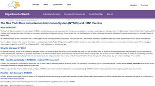 The New York State Immunization Information System (NYSIIS) and ...