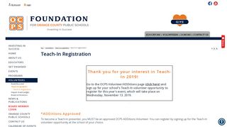 The Foundation for OCPS - Teach-In Registration
