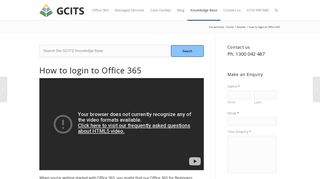 How to login to Office 365 - GCITS