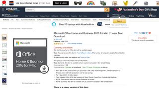 Amazon.com: Microsoft Office Home and Business 2016 for Mac | 1 ...