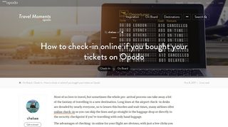 How to check-in online if you bought your tickets with Opodo