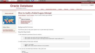 How to Audit a Failed Logon Attempt - Oracle Database