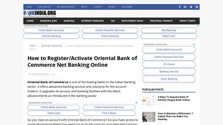 How to Register/Activate Oriental Bank of Commerce Net Banking ...