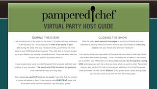 Time to Party - Pampered Chef Virtual Party Host Guide - Google Sites
