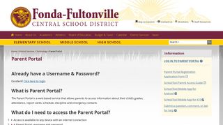 Parent Portal | Fonda-Fultonville Central School District