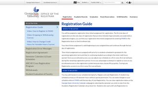 Registration Guide - Registrar - GSU Registrar's office - Georgia ...