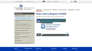 Video: How to Register in PAWS - Registrar - GSU Registrar's office