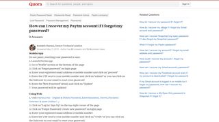 How to recover my Paytm account if I forgot my password - Quora