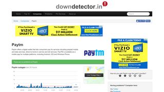 Paytm down? Current outages and problems | Downdetector