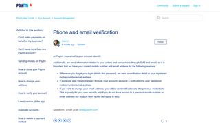 Phone and email verification – Paytm Help Center