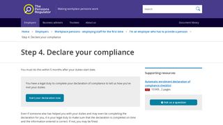 Declare your compliance | The Pensions Regulator