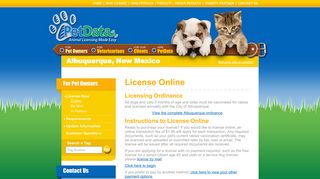 City of Albuquerque - License Online - PetData