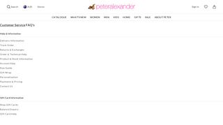 Peter Alexander - Online FAQs | Online Frequently Asked Questions