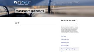 Workshops and Events | Petrotranz Energy Industry Solutions