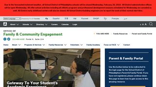 Parent and Family Portal – Family & Community Engagement