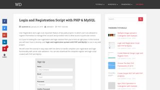 Login and Registration Script with PHP & MySQL | WD