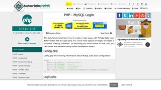 PHP MySQL Login - Tutorialspoint
