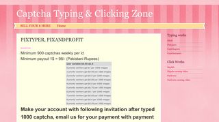 Captcha Typing & Clicking Zone: PIXTYPER, PIXANDPROFIT