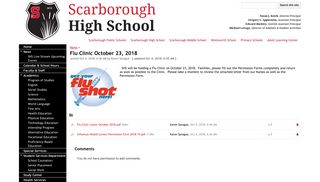 Flu Clinic October 23, 2018 - Scarborough High School - Google Sites