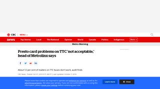 Presto card problems on TTC 'not acceptable,' head of Metrolinx says ...