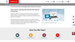Primavera Products | Oracle