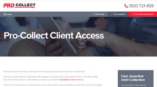 Pro-Collect Client Access : Pro-Collect