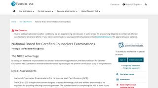 National Board for Certified Counselors (NBCC) :: Pearson VUE
