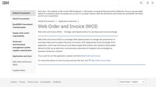 IBM Global Procurement: Web Order and Invoice (WOI)