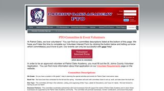 Patriot Oaks Academy PTO - Volunteer Committee Sign-ups