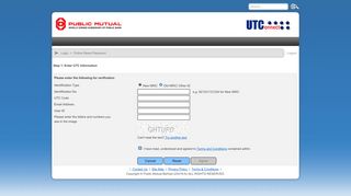 Online Reset Password - UTC Connect