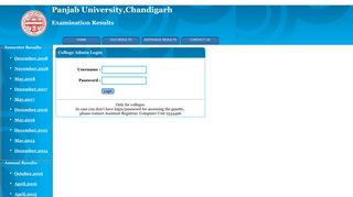 Login - PU Results - Panjab University