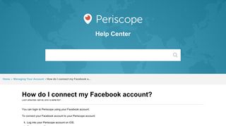 Scope | How do I connect my Facebook account?