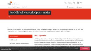 PwC Global Network Opportunities