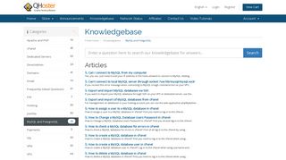 MySQL and PostgreSQL - Knowledgebase - QHoster.com