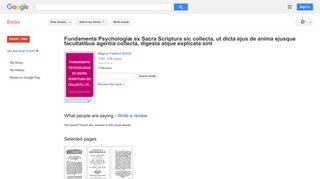 Fundamenta Psychologiæ ex Sacra Scriptura sic collecta, ut dicta ...