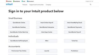 Intuit® Sign in: Sign in to Access Your Intuit Products Account