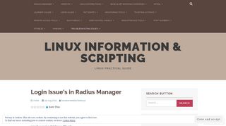 Login Issue's in Radius Manager – Linux Information & Scripting