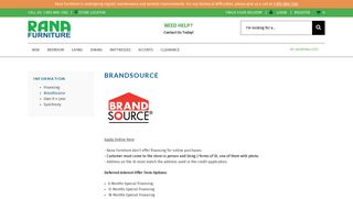 BrandSource Financing - Rana Furniture