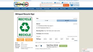 Bilingual Recycle Sign J4508 - by SafetySign.com